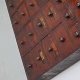 Antique Hardwood Apothecary Cabinet / Bank of Drawers, England, 19th Centur