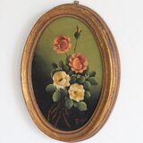 Set of 3 paintings bouquet of flowers