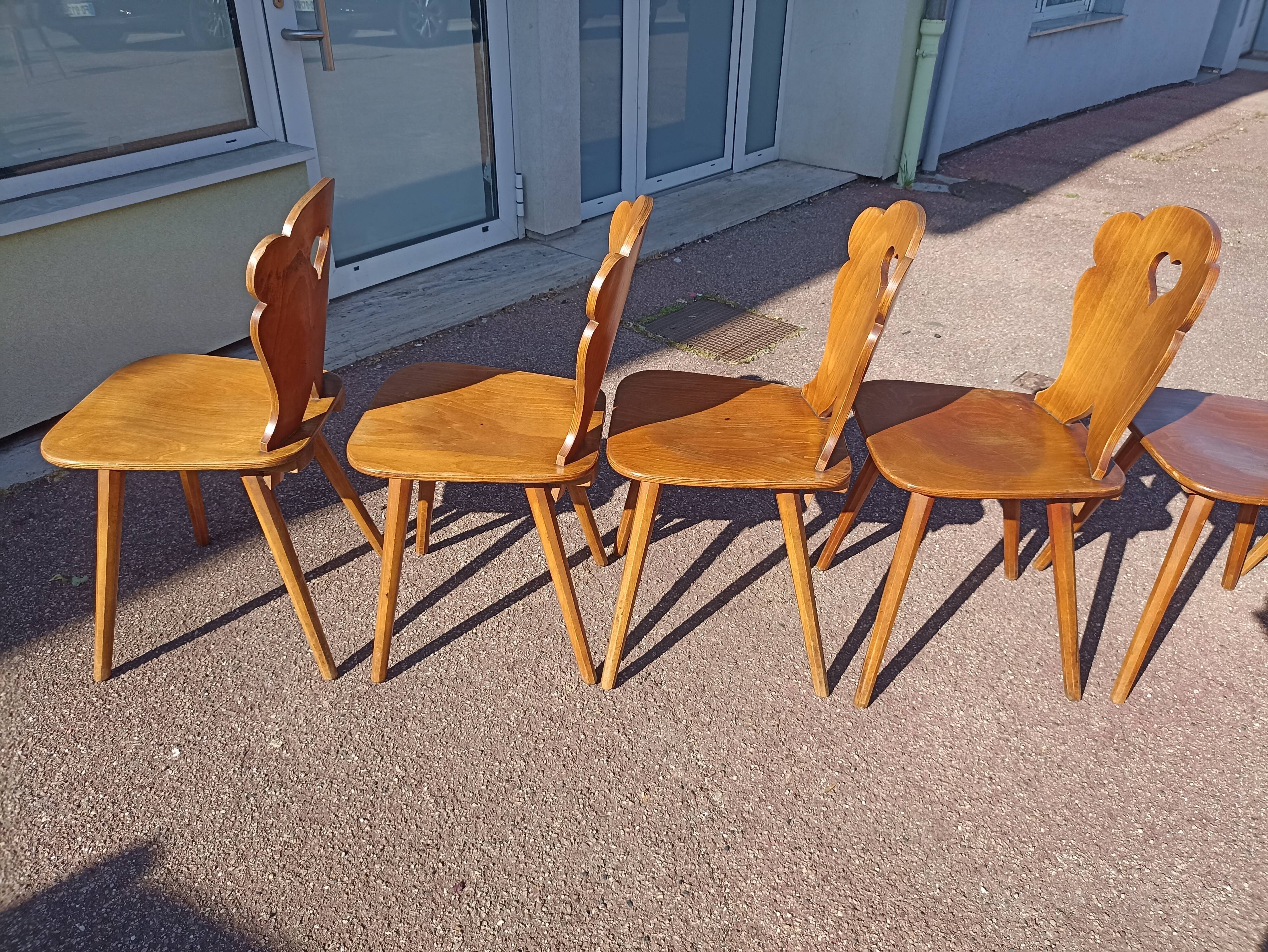 Lot 8 chairs bistro brasserie chalet mountain deco