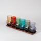 Mid-century rainbow glass set: 6 Finnish style glasses, by Kaj Franck & Lasi.