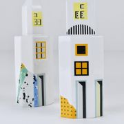 Heide Warlamis salt and pepper shakers skyscrapers postmodern, Vienna collection 1990