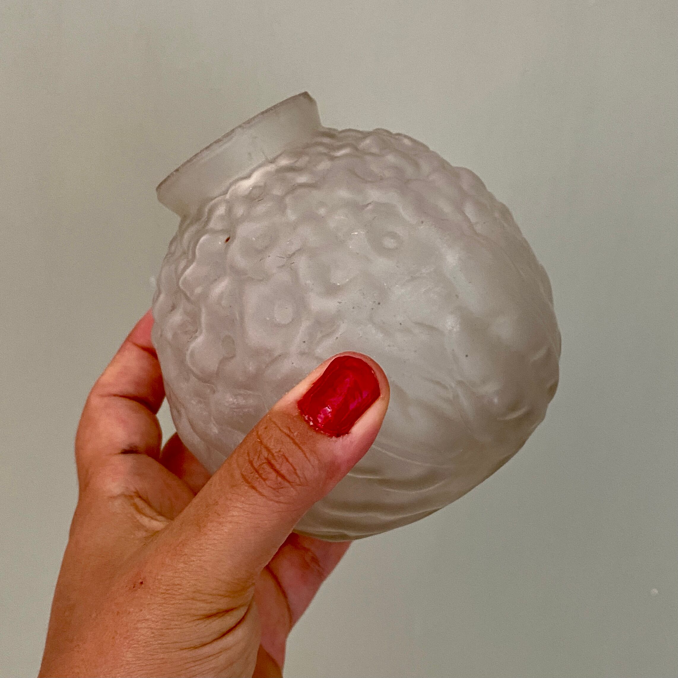 Vintage art deco vase in frosted glass