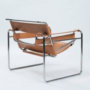 Wassily chair by Marcel Breuer, in brown leather, Italy, 1980s