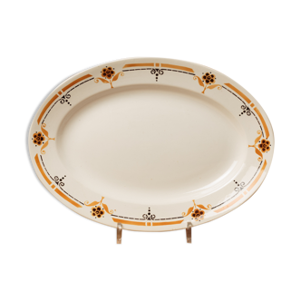 Oval dish ceramic earthenware lunéville lorrys art nouveau 1900 1920