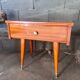 Pair of bedside or night tables in lacquered mahogany with compass feet