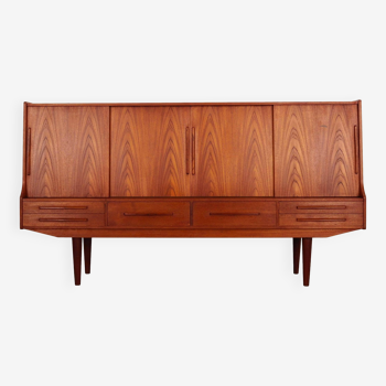 Buffet haut en teck, design danois, années 1960, production : Danemark