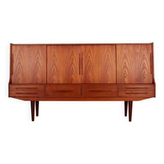 Buffet haut en teck, design danois, années 1960, production : Danemark