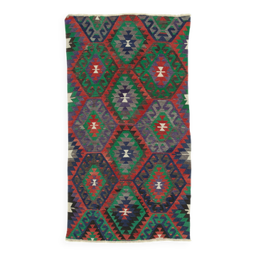 Turkish Handmade Vintage Anatolian Kilim 162 cm x 295 cm