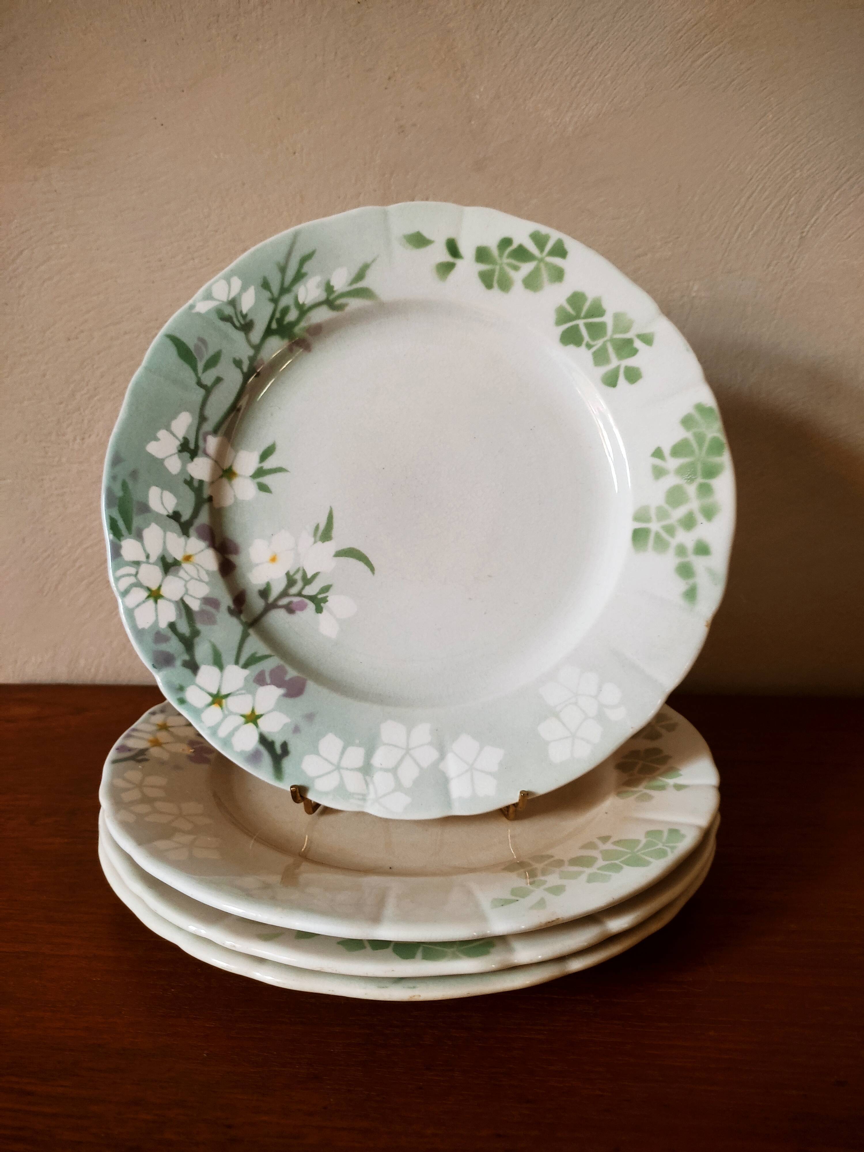 4 assiettes terre de fer KG Lunéville