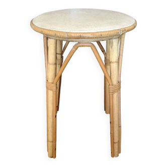 Rattan stool / plant rest - 1970s