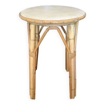 Rattan stool / plant rest - 1970s