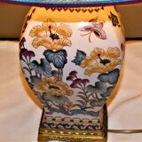 Lamp decorated with peonies and butterflies
