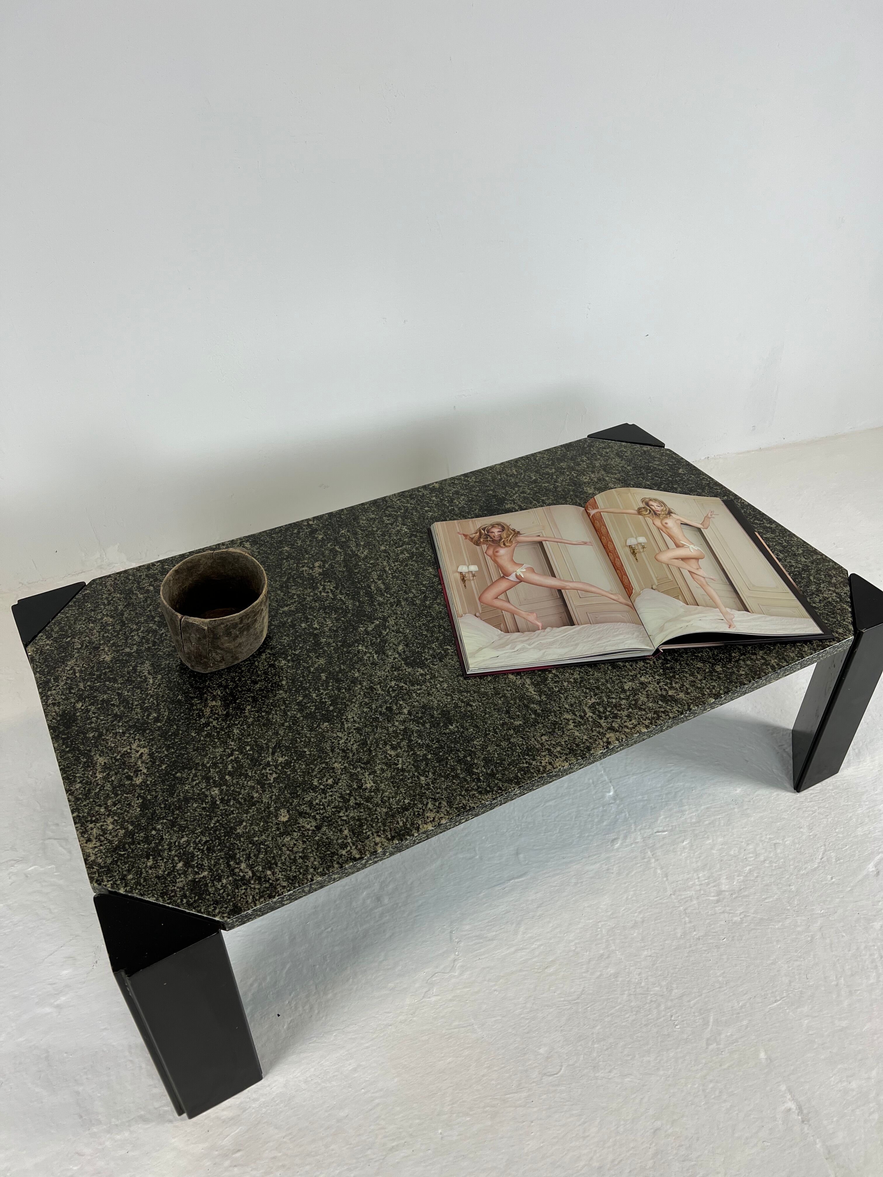 Coffee table, 80s in green marble