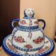 Cloche à fromage grès émaillée Boleslawiec Pologne