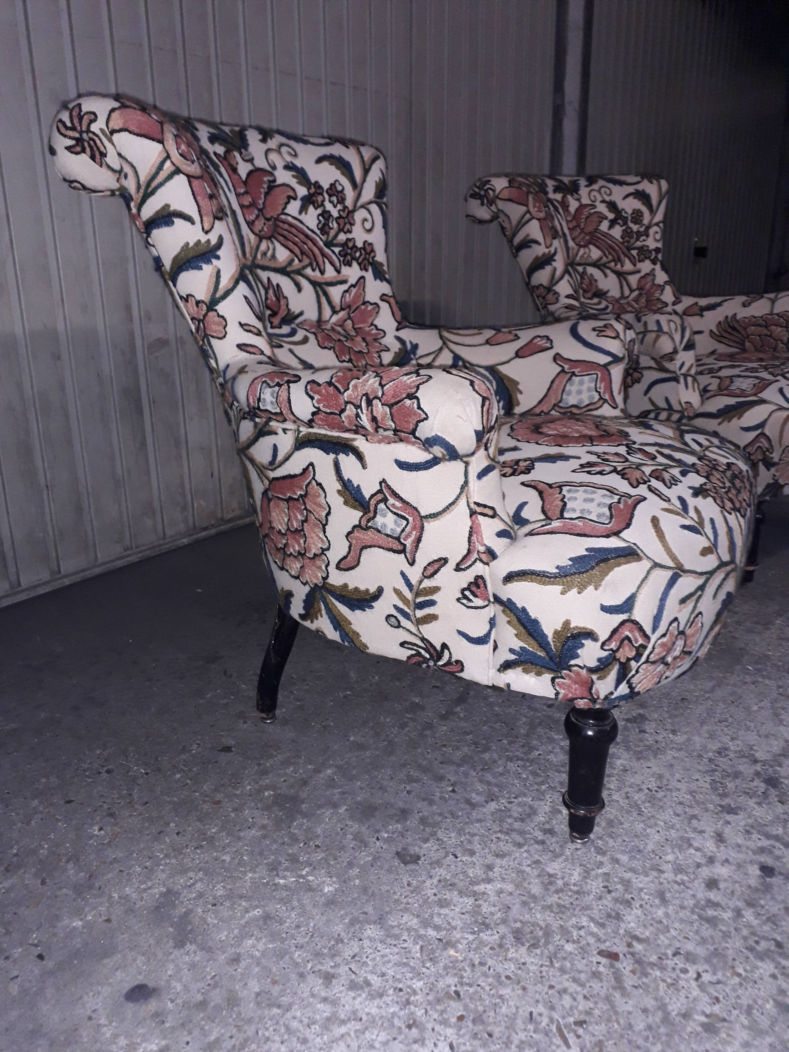 Pair of armchair stods Napoleon III