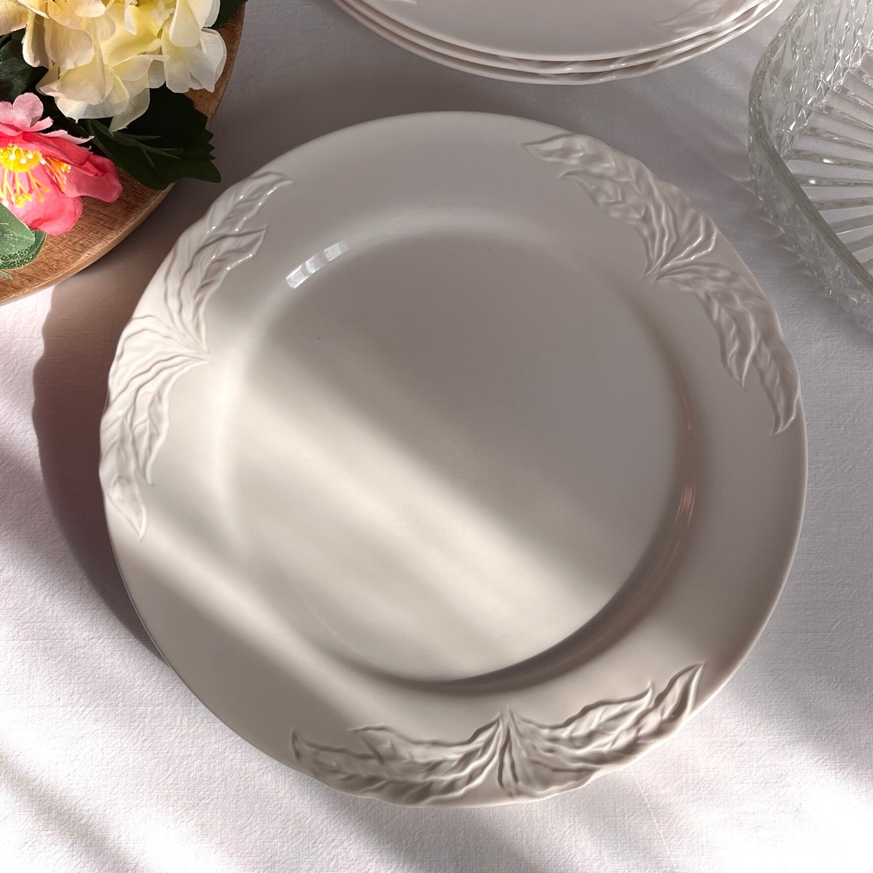 Lot de 4 assiettes plates Villeroy & Boch Foglia Vitro porcelaine