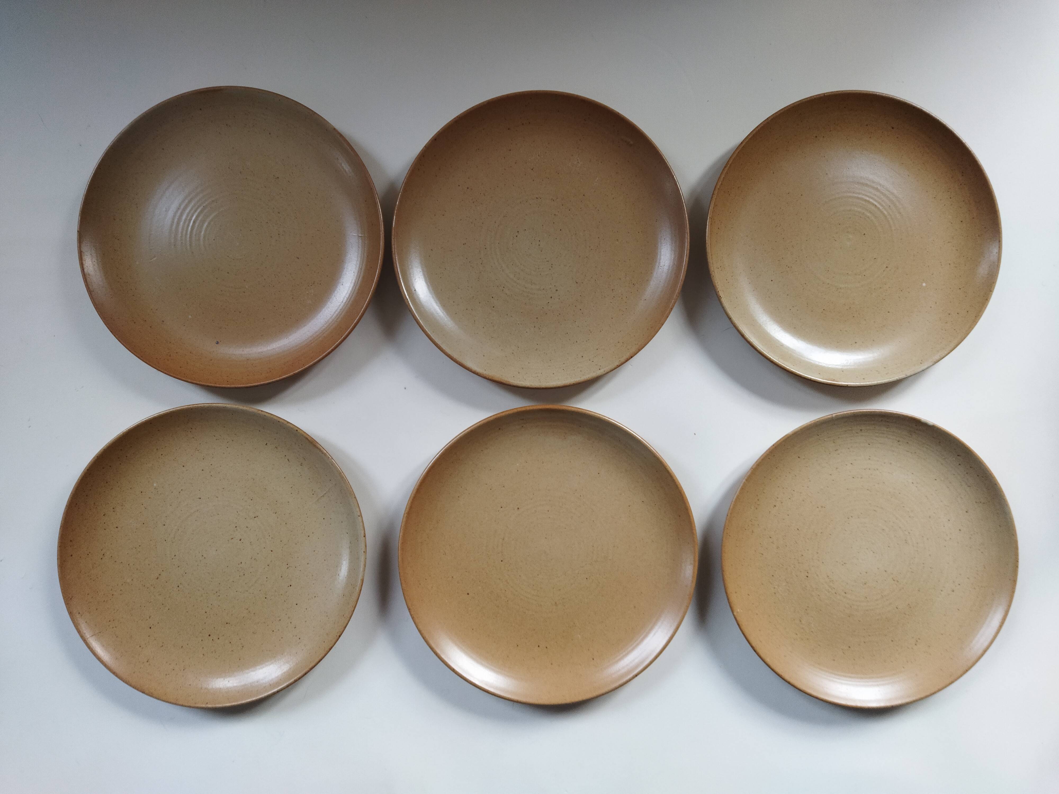 6 Grès Village CNP dessert plates