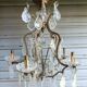 Rare antique brass and crystal cage chandelier with 5 lights from the 20th century - CONDITION OF THE MARKET GAU?