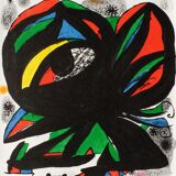 Original lithographic poster Joan Miro, Fundacio Joan Miro - Barcelona 1975.