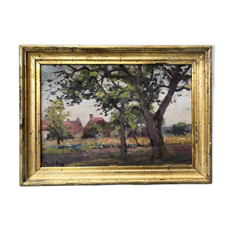 Tableau 1927 "The Hamlet" signed Paul Rue