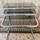 Vintage chrome smoked glass nesting coffee table
