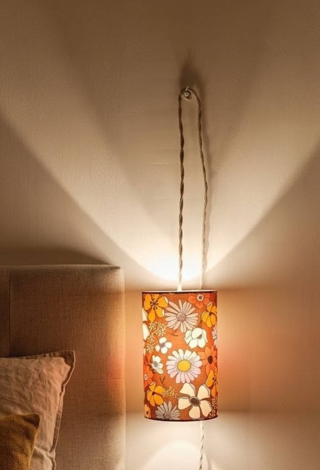 hanging lamp, vintage flower power style