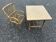 Rattan children's desk and chair
