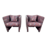 Vintage Postmodern Club Chairs, 1980, Set of 2