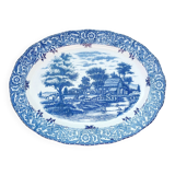 Large white and blue serving platter.