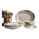 French vintage set of 4 plates, sauce boat and platter, from Longchamps, Cannes model