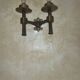 Rare set of 7 wall lights in hammered solid bronze - Raymond Subes style