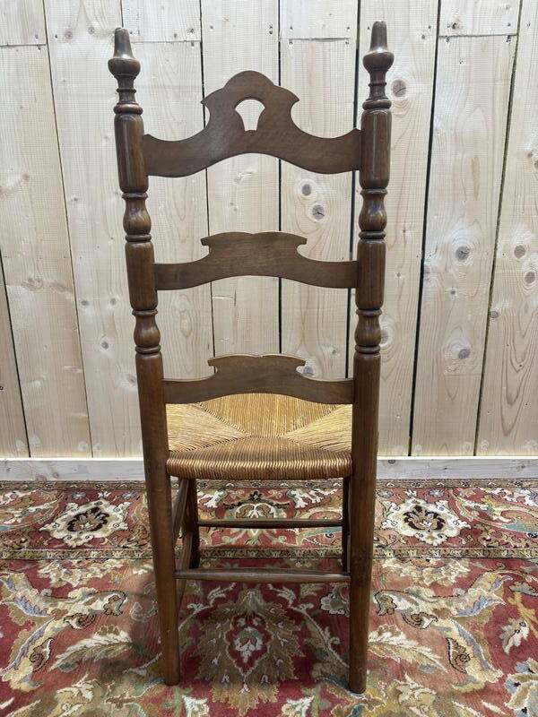 Série de 6 chaises paillées haut dossier