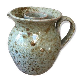 Enamelled stoneware pitcher
