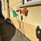 1950s metal tripod floor lamp, completely original