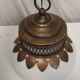 Suspension vintage bronze et opaline