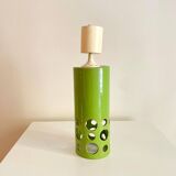 1960s Cylindrical Italian ceramic pendant lamp with circular light openings