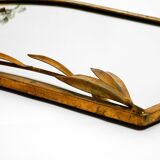 Metall wall mirror and matching shelf gold plated plated by Banci Firenze