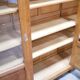 Vintage wooden glass bookcase cabinet