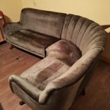 Very rare Teddy sofa from angle Berga Mobler khaki green velvet