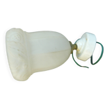 Art Deco porcelain tulip wall lamp in molded glass with flower decoration