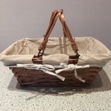 Dressed wicker baskets with two handles