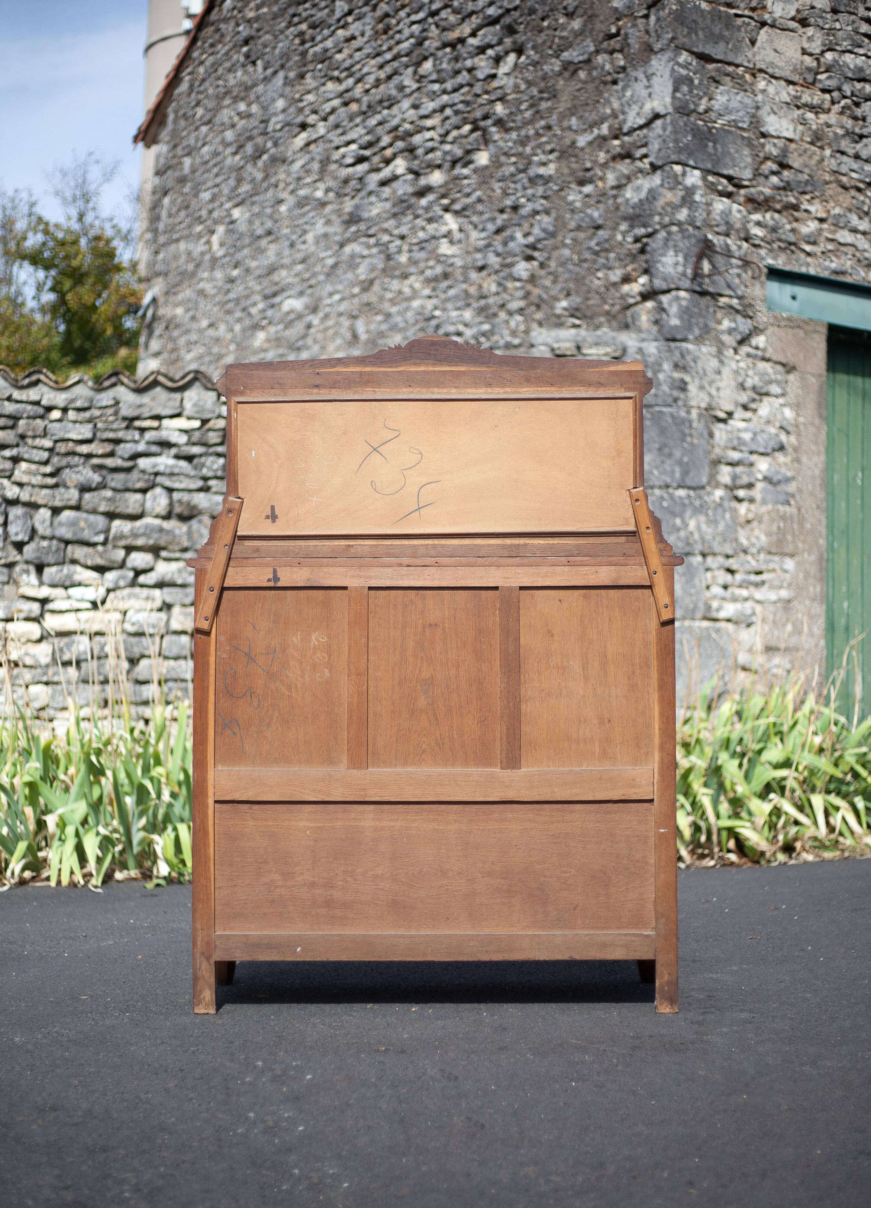 Buffet desserte bois vintage, meuble avec miroir, meuble de rangement