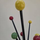 Vintage parrot coat rack with colored balls, 1950s design
