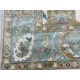 Contemporary Handmade Wool Area Rug, Ivory and Blue Floral Design Carpet for Living Room
