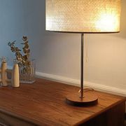 Teak and fiberglass lamp