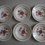 6 Céranord St Amand vintage soup plates 50s