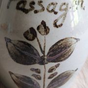 Pichet en grès vintage | Grès de l'Arnon France | Décor floral