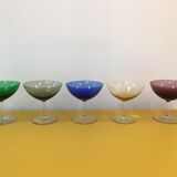 Suite of 5 Italian champagne glasses 1960