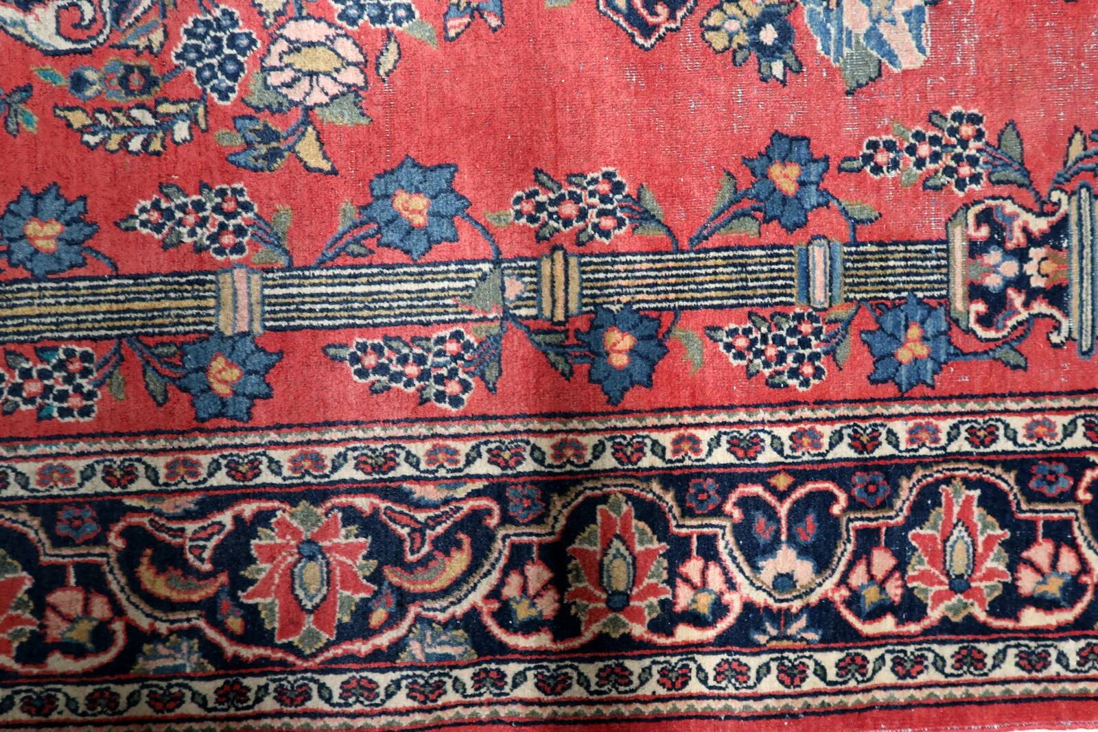 Antique Persian Kashan prayer handmade rug 131cm x 198cm 1920s - 1C1222