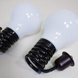 Pair of suspensions form glass by S.T.L. Studio for Lamperti bulb